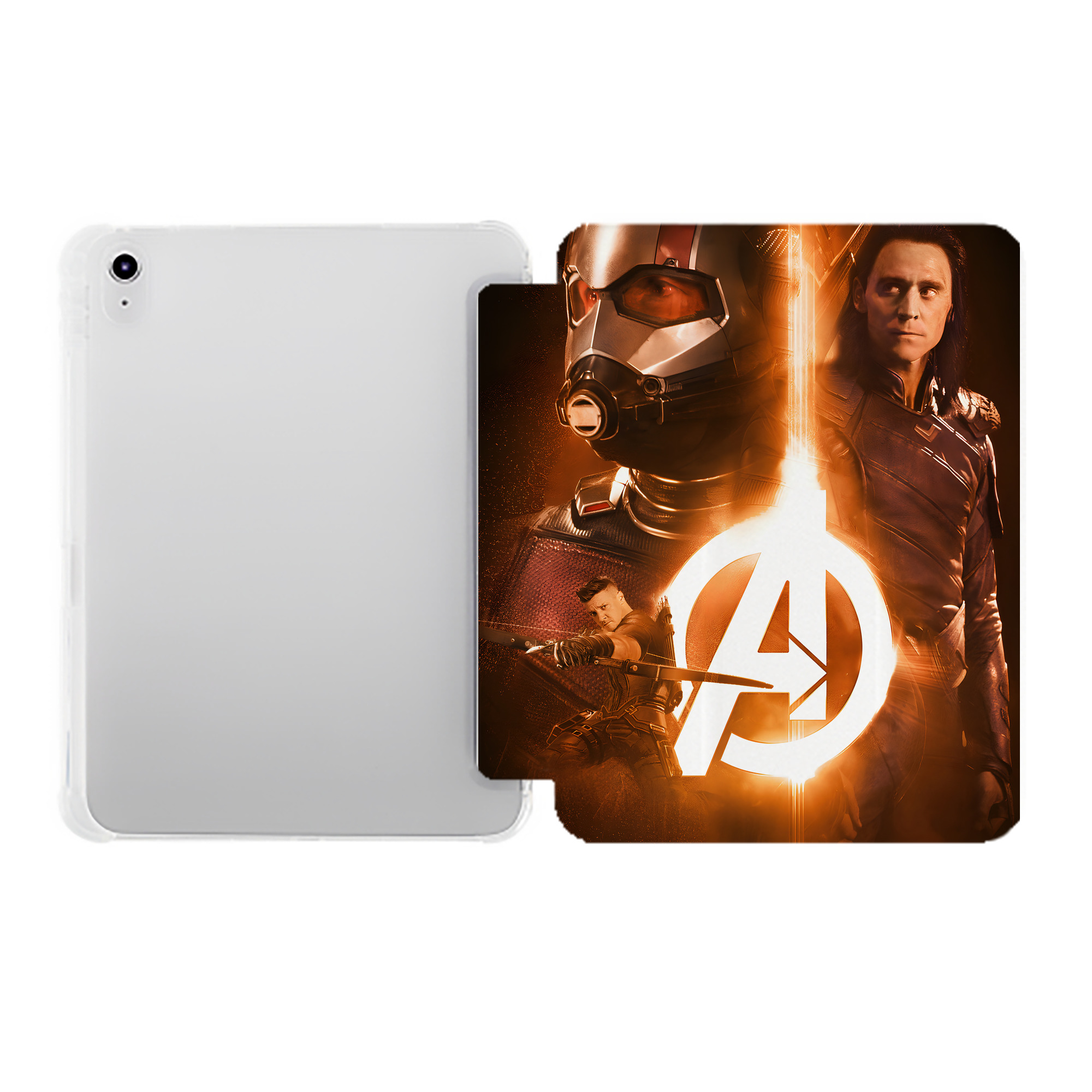 （画像用） アベンジャーズ The Avengers IPad ケース ペン収納付き 三つ折りスタンド PUレザー×シリコン 対応機種9.5/10.5/10.9インチ